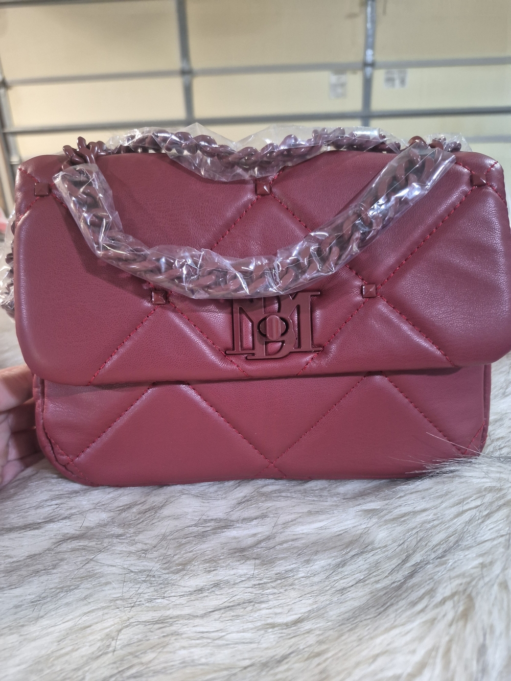 Quilted Shoulder Bag in Dusty Rose - Designer Style